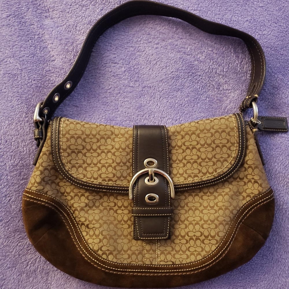 COACH genuine leather and suede purse